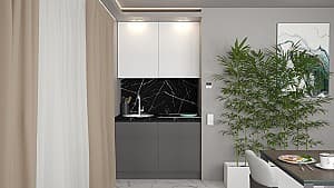 Bucatarie ArtFlame Gola 1.2 m White(Alb)/Storm Grey(Gri)