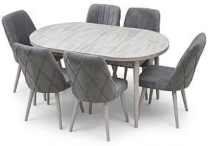 Set de masa cu scaune Kelebek ES-713 (6 scaune)