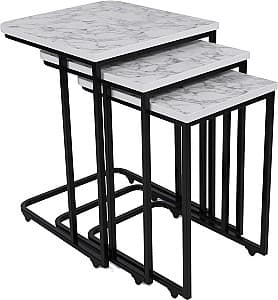 Masa de reviste Trendy Ce Metal Zigon 9404 Alb/Negru