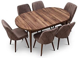 Набор стол и стулья Kelebek ES-710 (6 стульев)