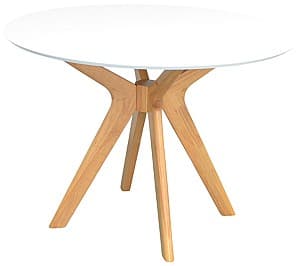 Masa Evelin Raffles Round White (Alb) / Bella Beech (Natural)