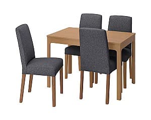 Set de masa cu scaune IKEA Ekedalen/Bergmund Gunnared gray 120/180 cm