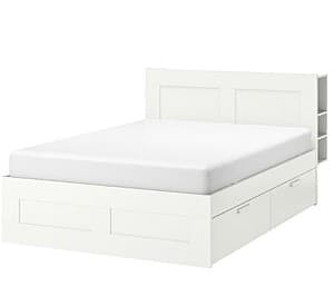 Pat IKEA Brimnes White Luroy, 180×200 cm (4 cutii de depozitare)