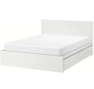 Pat IKEA Malm White Luroy 180×200 cm (4 cutii depozitare)
