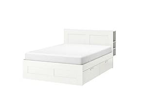 Pat IKEA Brimnes white Luroy 140×200 cm (4 cutii de depozitare)