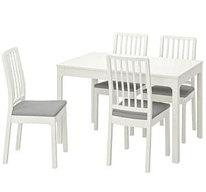 Set de masa cu scaune IKEA Ekedalen / Ekedalen White Orrsta-gray (4 scaune )