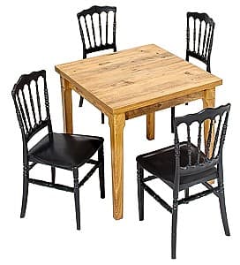 Set de masa cu scaune Modalife Asos (4 scaune Miray Black)