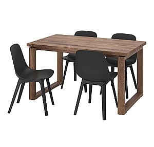 Set de masa cu scaune IKEA Morbylanga / Odger Brown (4 scaune)