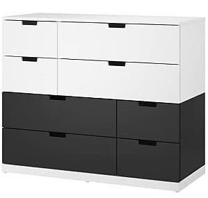 Comoda IKEA Nordli White Anthracite 120 × 99 cm (8 sertare)