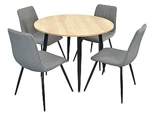 Set de masa cu scaune Evelin DT 402-2+4 scaune XR-154B Grey 5